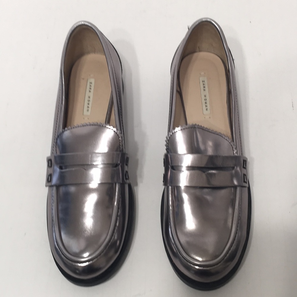 Silver loafer ZARA WOMAN 💕